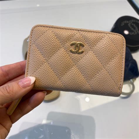 chanel coin purse beige|chanel coin purse price.